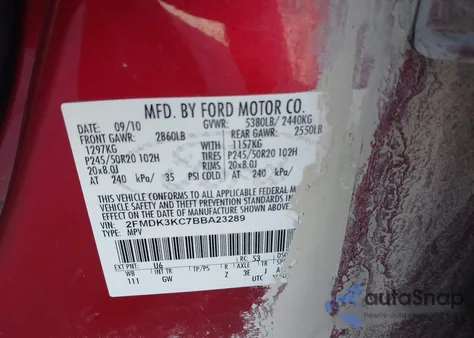 2011 Ford Edge Limited из США, поврежденный, VIN 2FMDK3KC7BBA23289